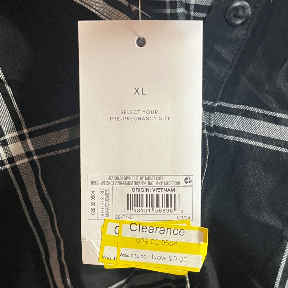 Isabel Maternity by Ingrid & Isabel Black and White Plaid Button Down Shirt - Picture 2 of 2
